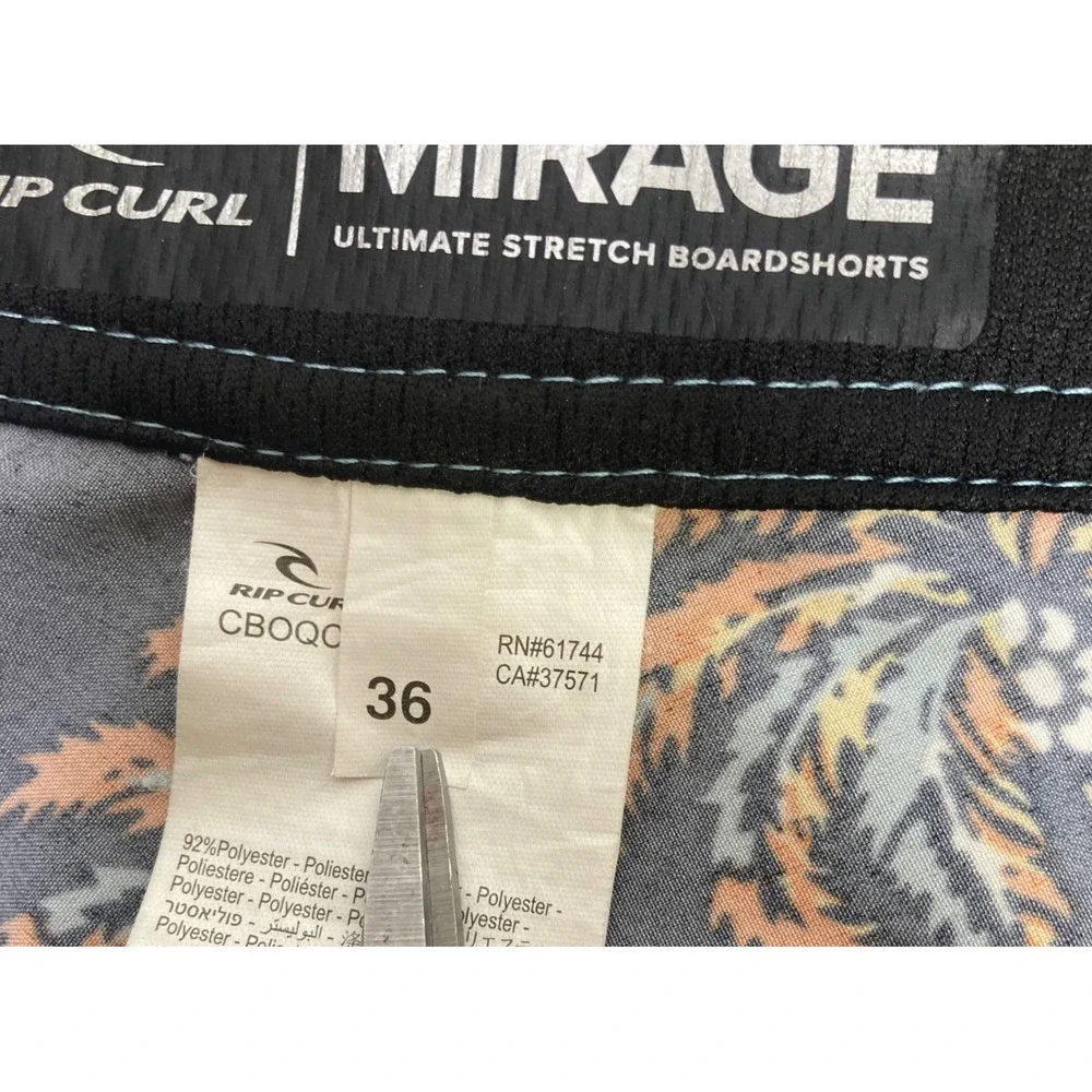 Rip‎ Curl Mirage Ultimate Stretch Boardshorts Palm Trees Blue Mens Size 36